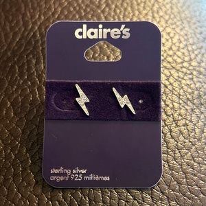 Claire’s Earrings Sterling Silver Lightning Bolts